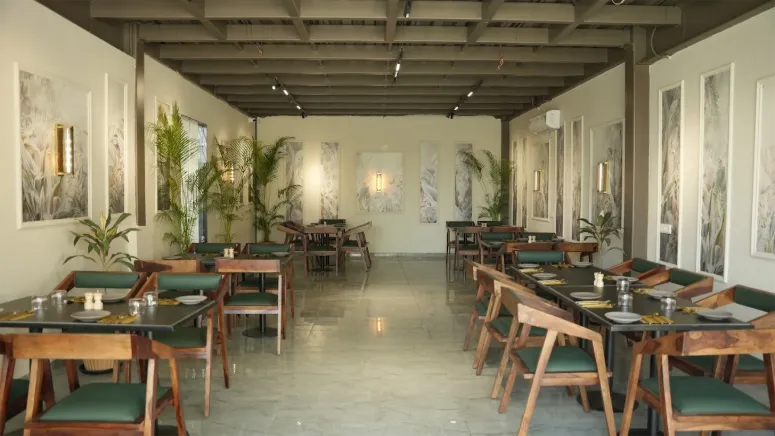 Indoor dining hall at Trijal
