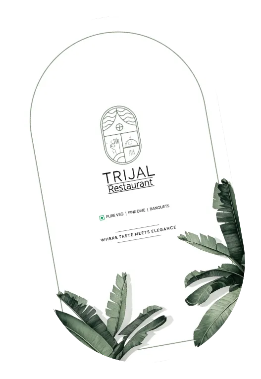Trijal Restaurant printed menu cover